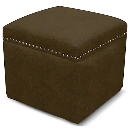 Storage Ottoman with Nailhead Trim